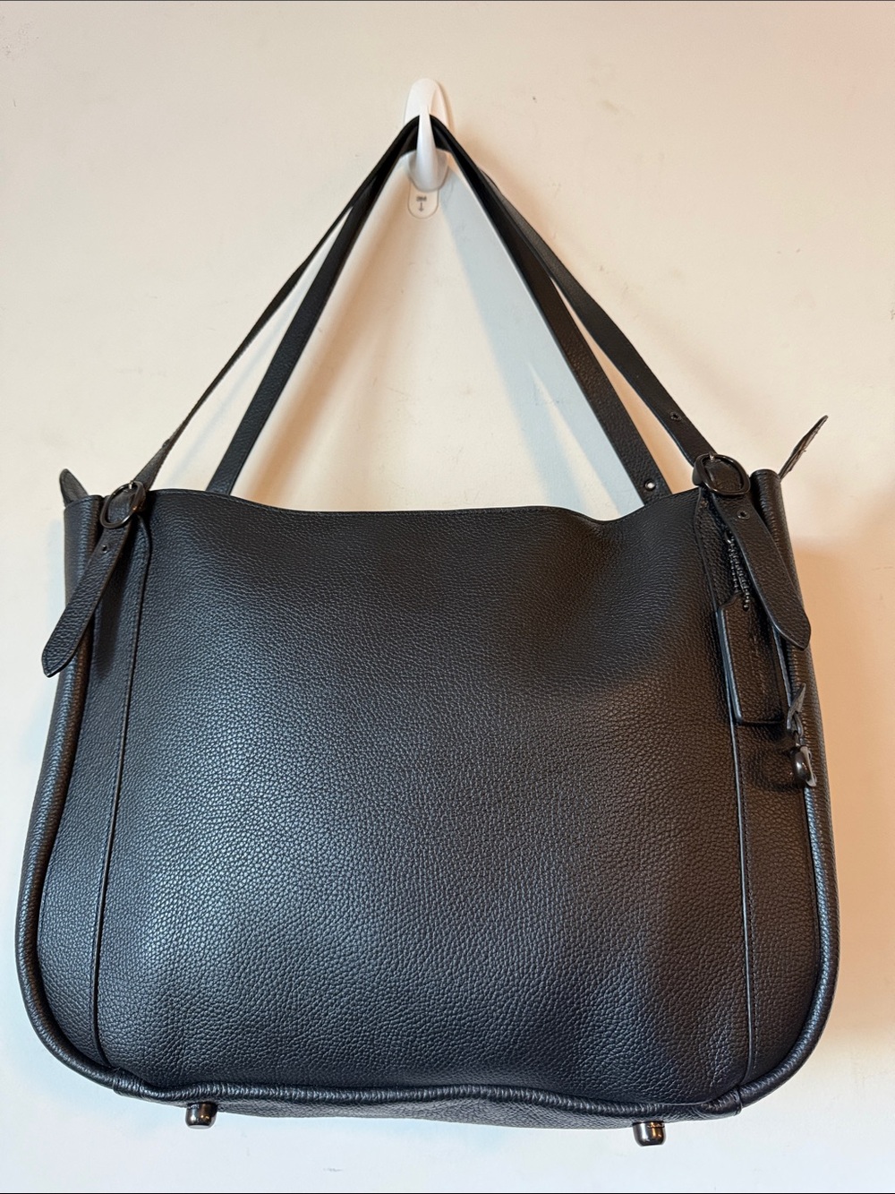 Coach Black Pebbled Leather Shoulder Bag